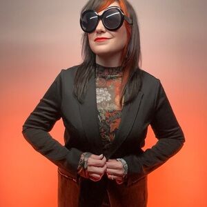 ROSE + OLIVE / Black Stretchy Blazer / Medium / Office Goth Preppy Alt Girl Emo